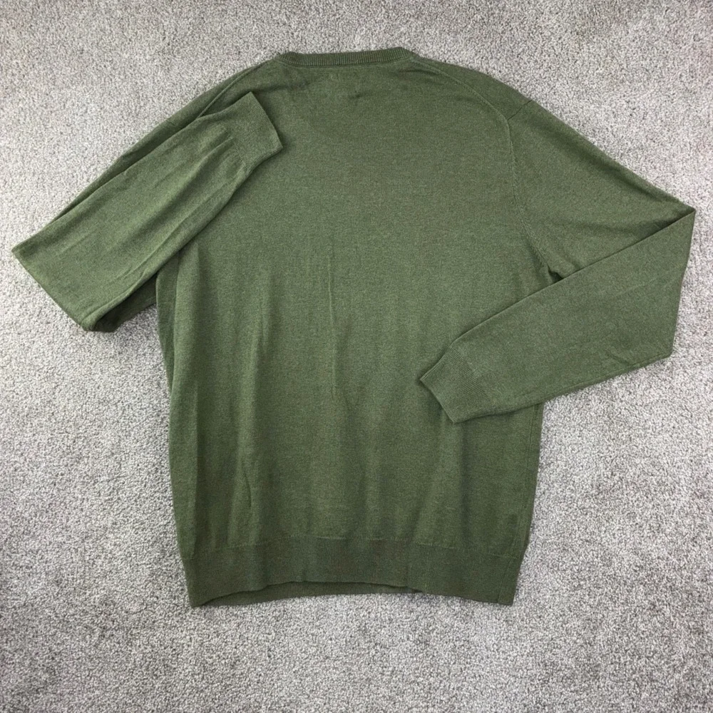 14th & Union Sweater Mens XL Green Cotton Cashmere Crewneck Long Sleeve HOL21